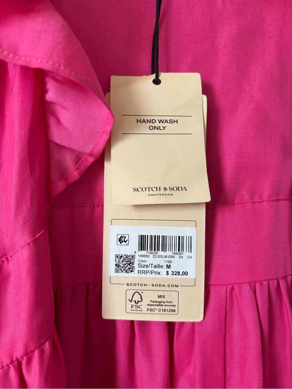 Scotch & Soda Bright Pink Ruffle Maxi Dress - Brand New - Picture 8 of 10
